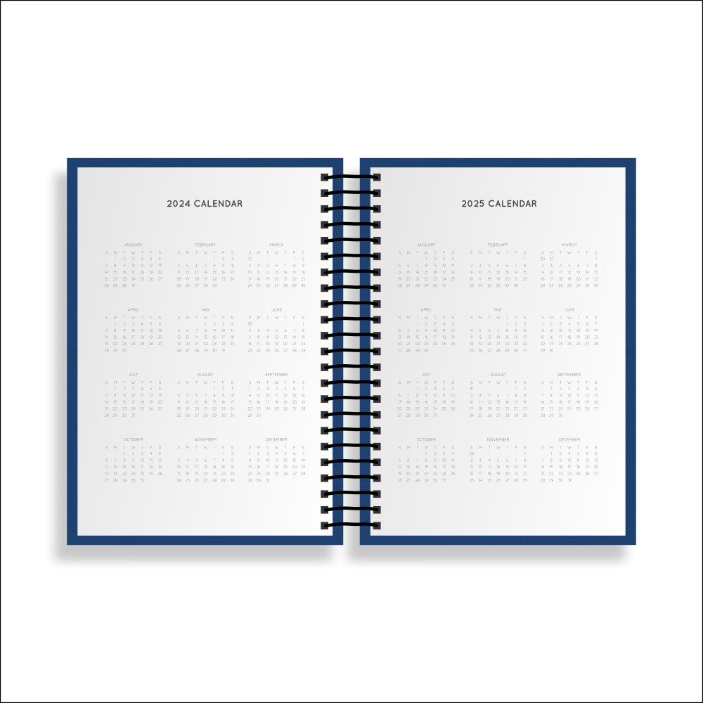 BLUE MEZZLE TWO THOUSAND TWENTY FOUR YEARLY PLANNER