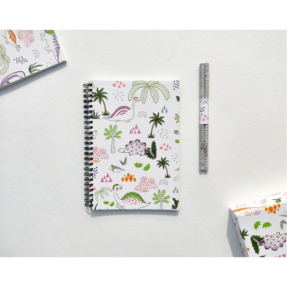 WHITE DINO STATIONERY KIT