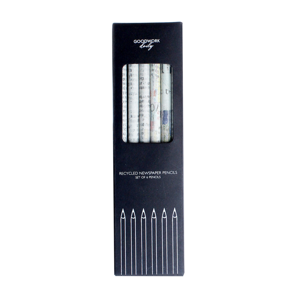 NEWSPAPER PENCIL SET OF 6