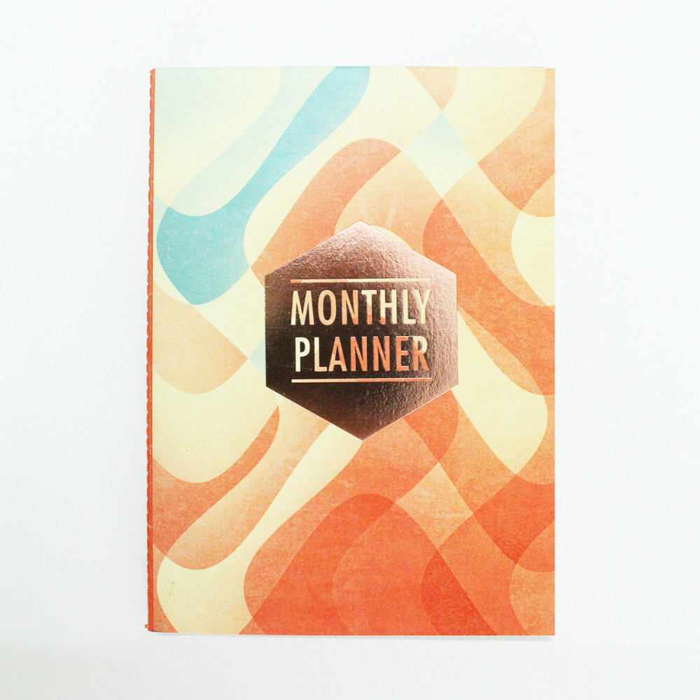 MONTHLY PLANNER ABSTRACT ROSE GOLD PRINT