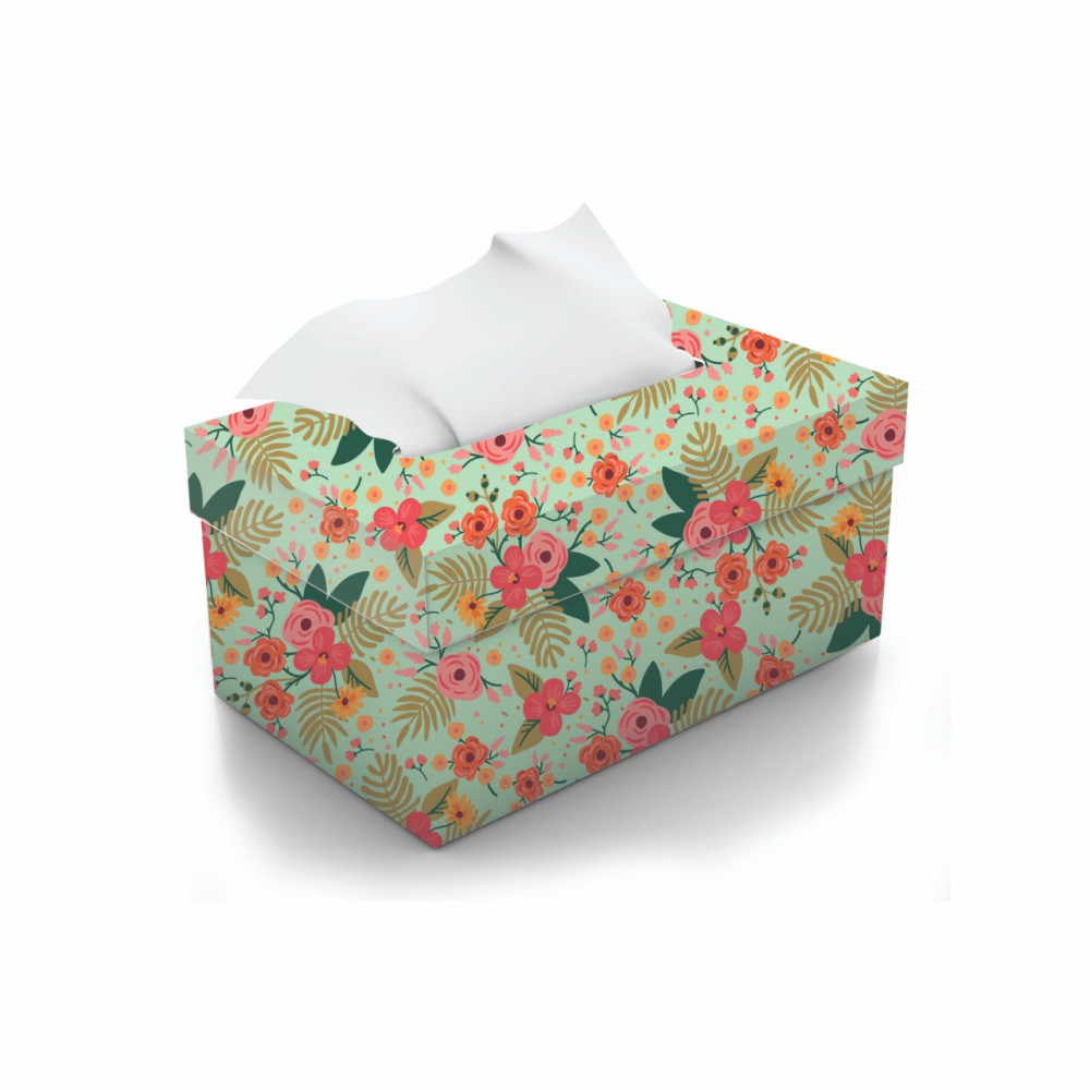 FLORAL CLUSTER TISSUE BOX