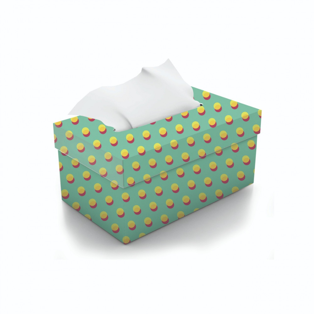 TISSUE BOX DUSKY POLKAS