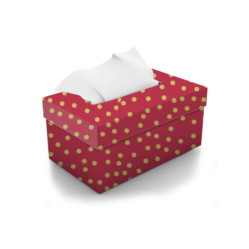 TISSUE BOX GOLDEN POLKAS