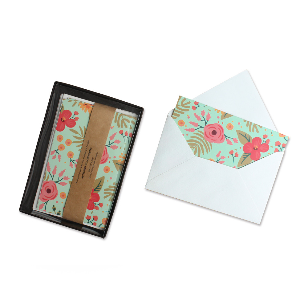 NOTE CARDS WITH ENVELOPE- FLORAL
