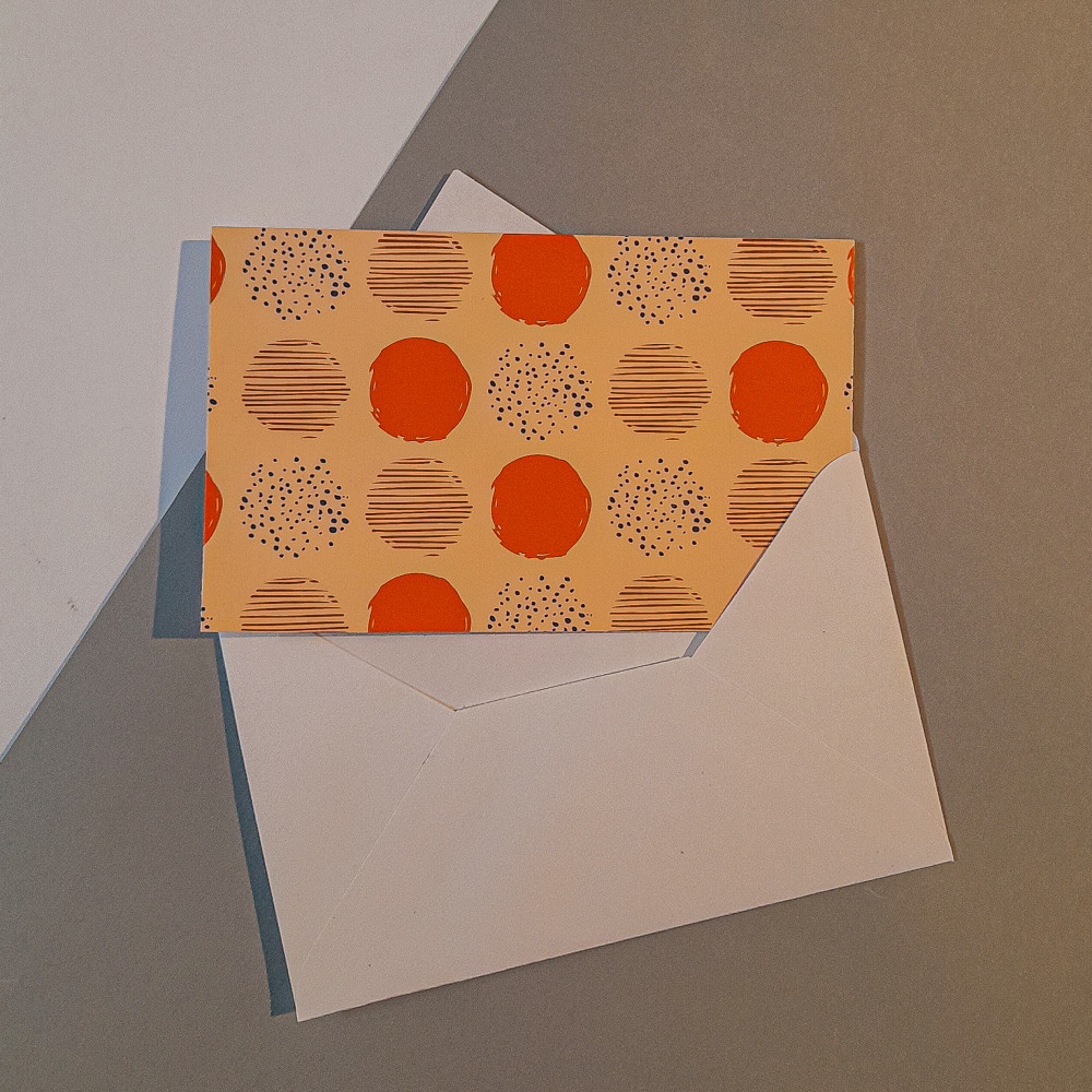 NOTECARDS WITH ENVELOPES- DOTS LINES & POLKAS