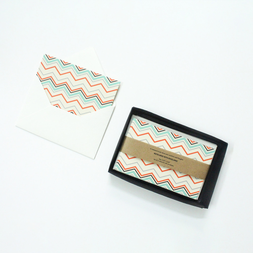 NOTE CARDS WITH ENVELOPE- CHEVRON MELANGE 